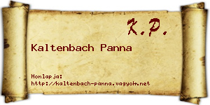 Kaltenbach Panna névjegykártya